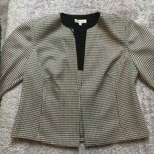 Nwot Dress Barn Padded Dress Blazer Pink Plaid - image 1